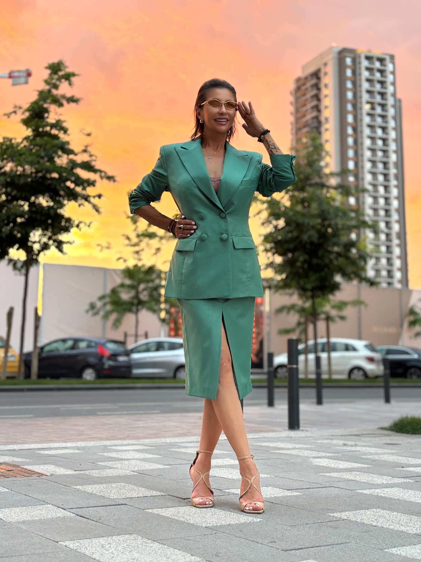 Monaco Emerald Skirt Suit