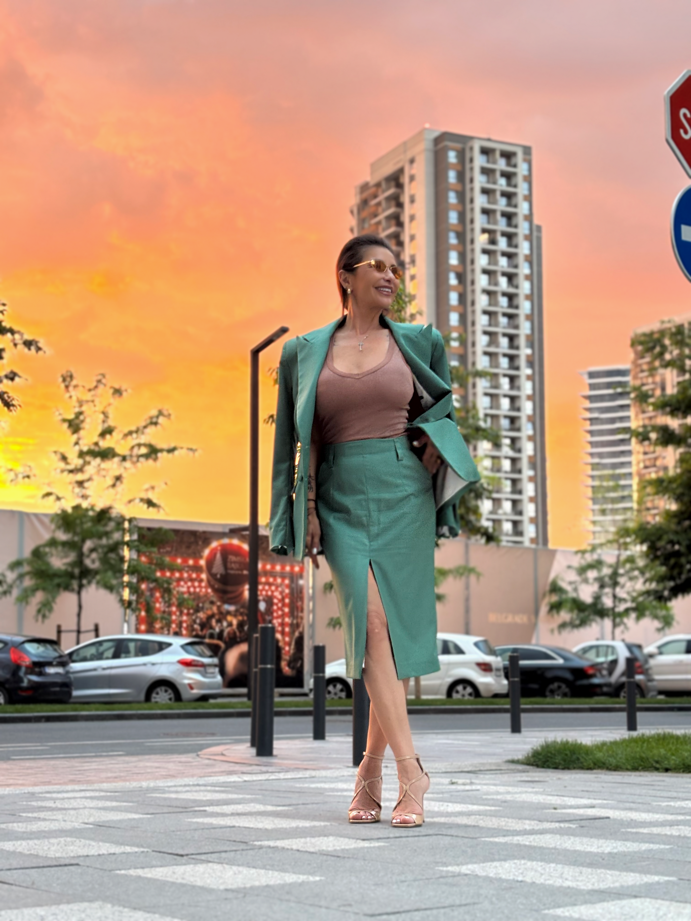 Monaco Emerald Skirt Suit