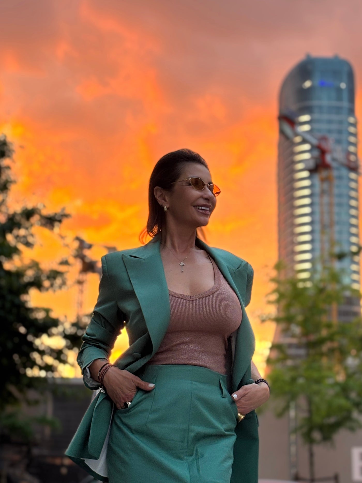 Monaco Emerald Skirt Suit